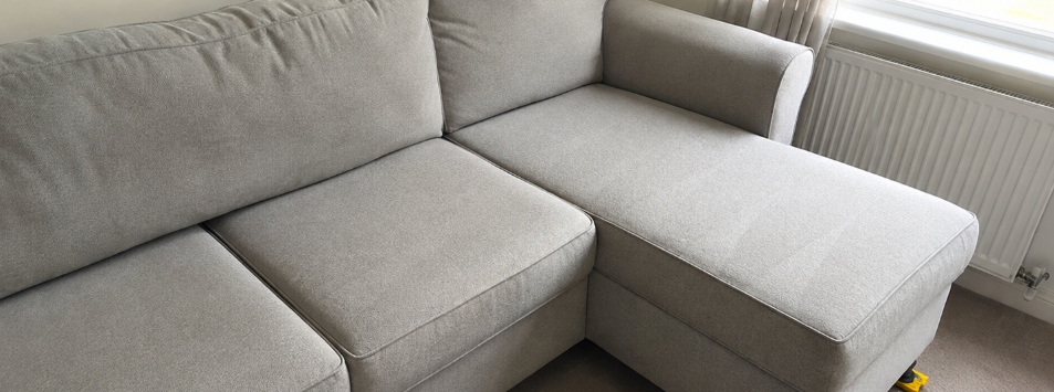 Fabric Sofa — Pet stains eliminated — After